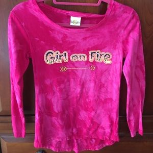 Hot pink Girl on Fire tee